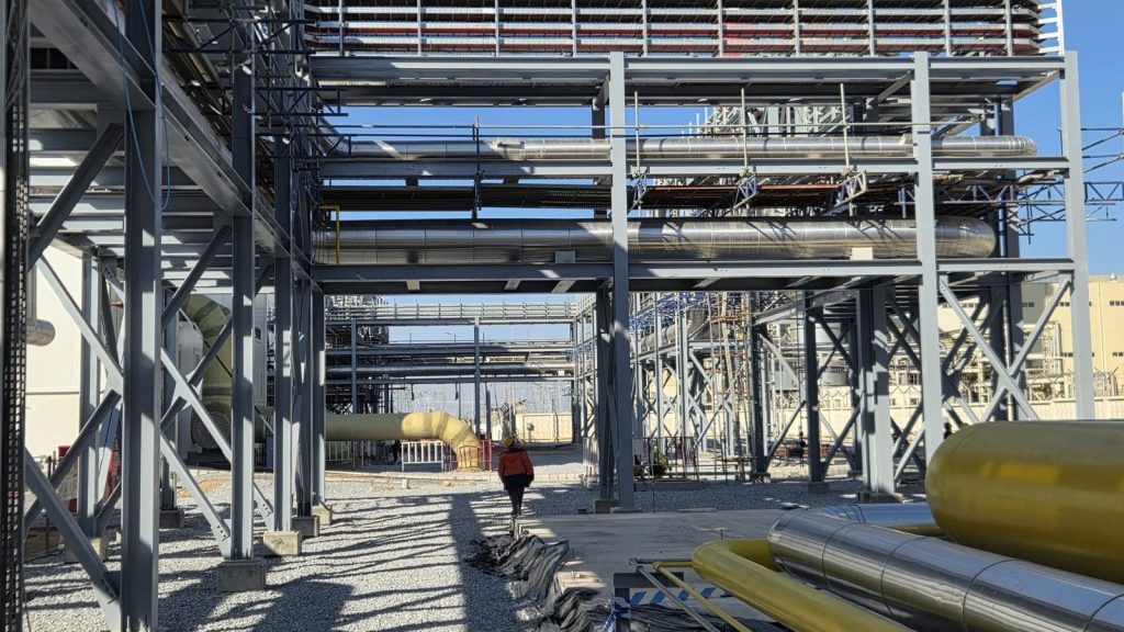 Технологические эстакады с защитным покрытием и дымовые трубы парогазовых установок, Талимарджанская ТЭС